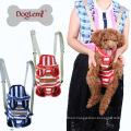 Canvas Stripe Chest Dog Backpack Carrier Any Legs Out Front Style Backpack Pet Carrier Double-Shoulder Dog Carrier Bag